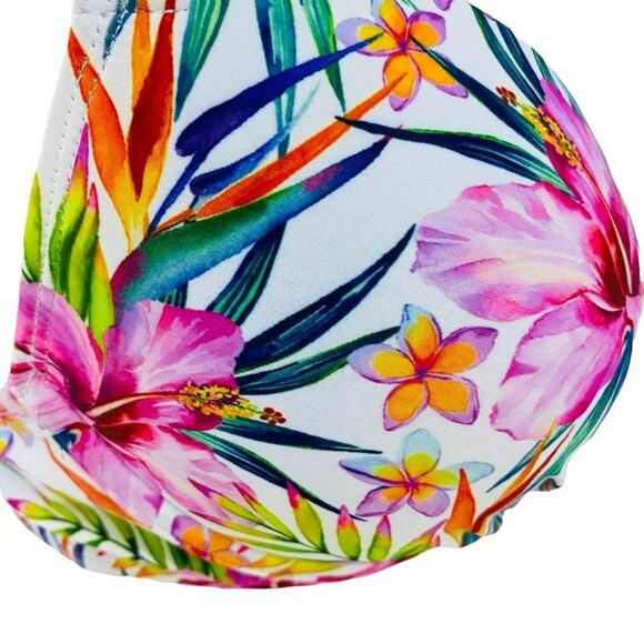 Live Love Dream Multicolor Tropical Halter Straps Floral Padded Bra Large - Picture 3 of 11
